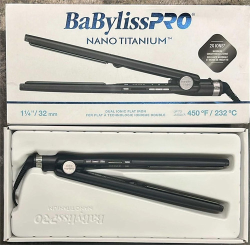 BABYLISS PRO NANO TITANIUM 1-1/4" DUAL IONIC FLAT IRON - Black - photo 3
