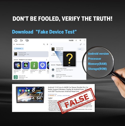 Eonon Android 14 4+64GB Double Din 7" Car Stereo Radio - photo 4