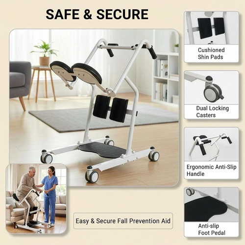 Sit to Stand Lift for Elderly Patient Transfer, 400lb Capacity - photo 4