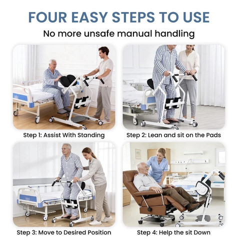 Sit to Stand Lift for Elderly Patient Transfer, 400lb Capacity - photo 5