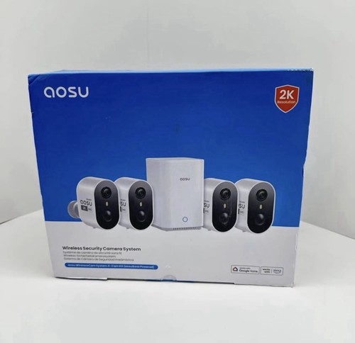 aosu 2K QHD Battery Security Cameras Wireless Outdoor System, 4-