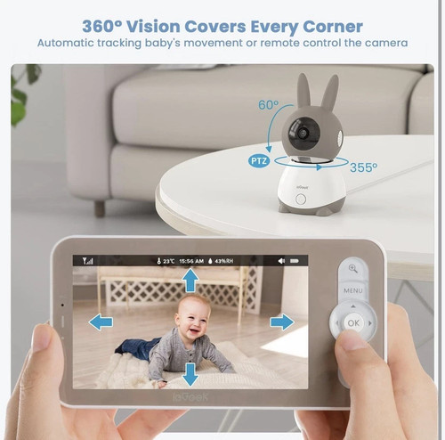 ieGeek 2K Baby Monitor, 5" WiFi Video Baby Camera - photo 2