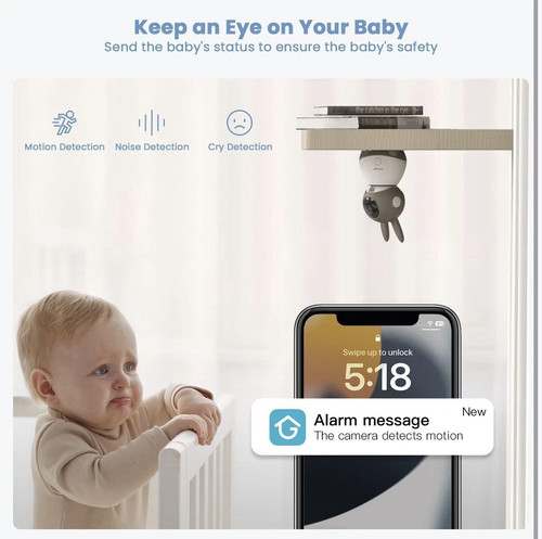 ieGeek 2K Baby Monitor, 5" WiFi Video Baby Camera - photo 5