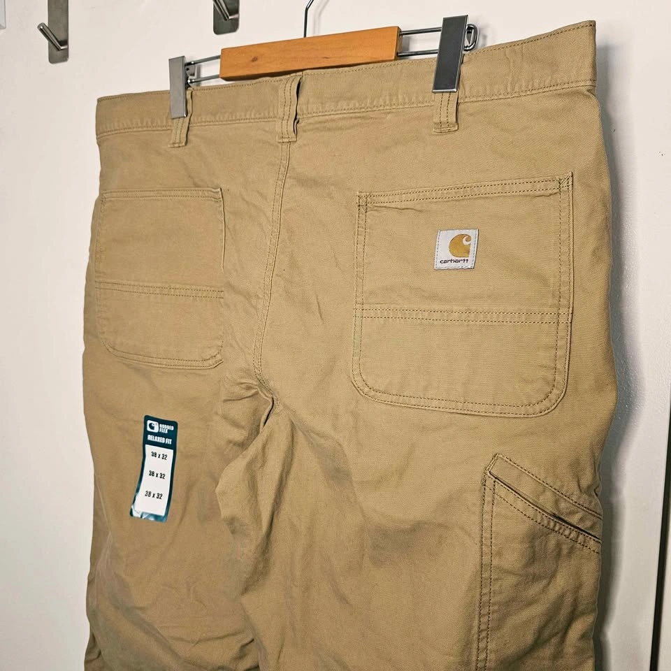 38x32 New Carhartt Rugged Flex Canvas Mens Work Pants Tan - photo 2