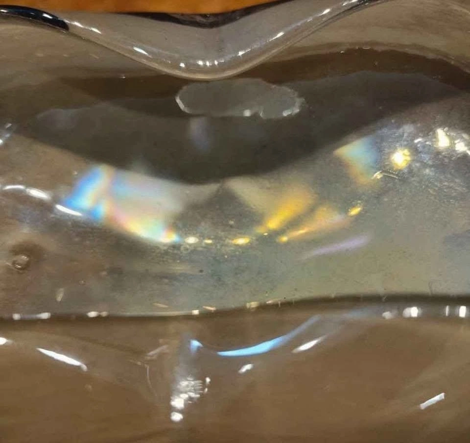 Glass Art Bowl with Bubbles 7" long - photo 4