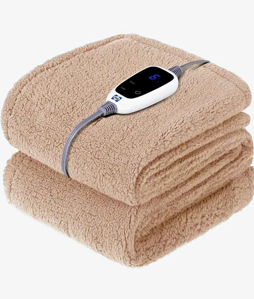 NEW SEALY SHERPA WARMING THROW 50X60IN CAMEL COLOUR