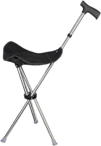 Portable Stainless Steel Folding Walking Cane with Seat - photo 2