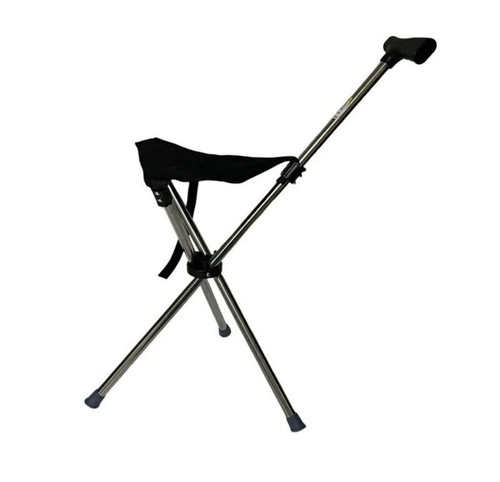 Portable Stainless Steel Folding Walking Cane with Seat - photo 4