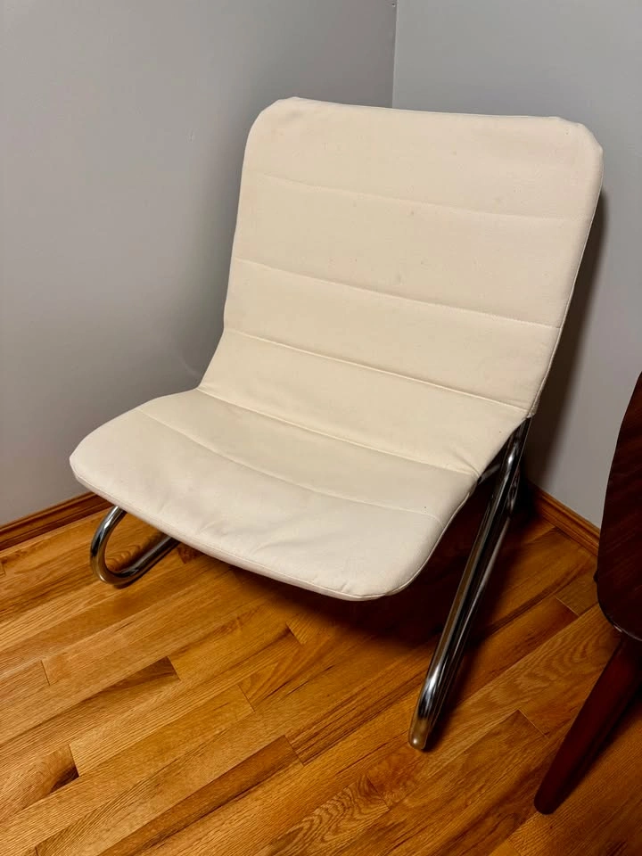 Pair Vintage IKEA Gemet Chrome Lounge Chairs Mid Century Modern - photo 3