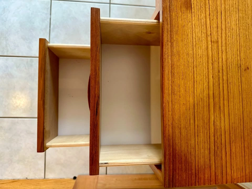 Teak Mid Century Modern Desk Made in Canada Finished Back - photo 5