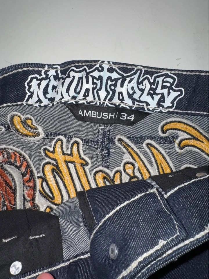 Ninth Hall Ambush Embroidered Denim Jeans Size 34 - photo 3