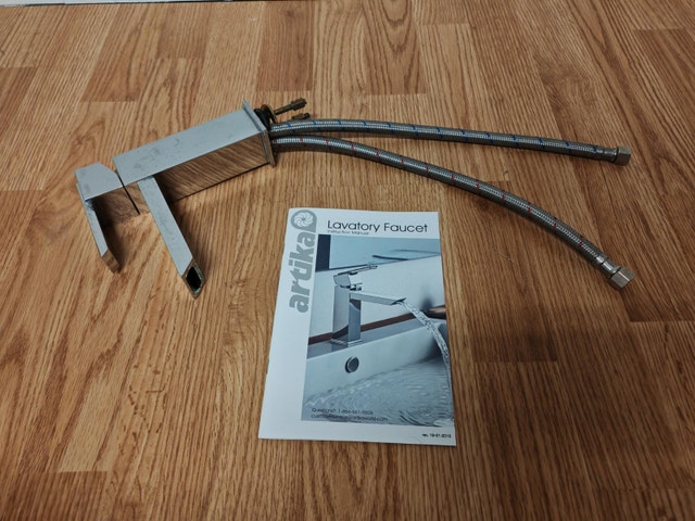 Artika Modern Waterfall Lavatory Faucet with Hoses & Manual