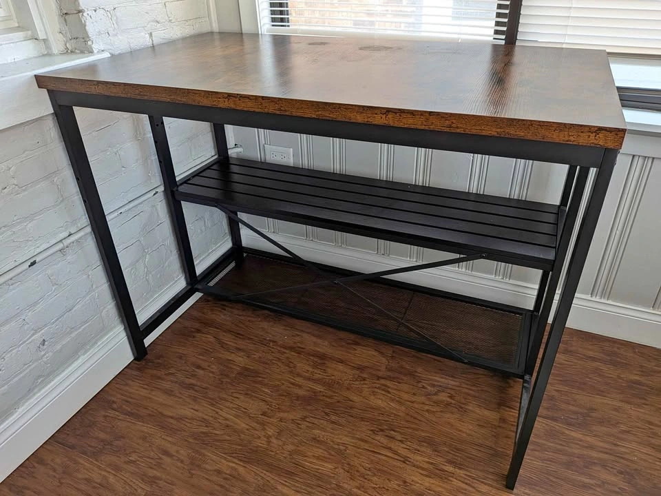 Kitchen Island (With Overhead Rack + Power Outlet)
