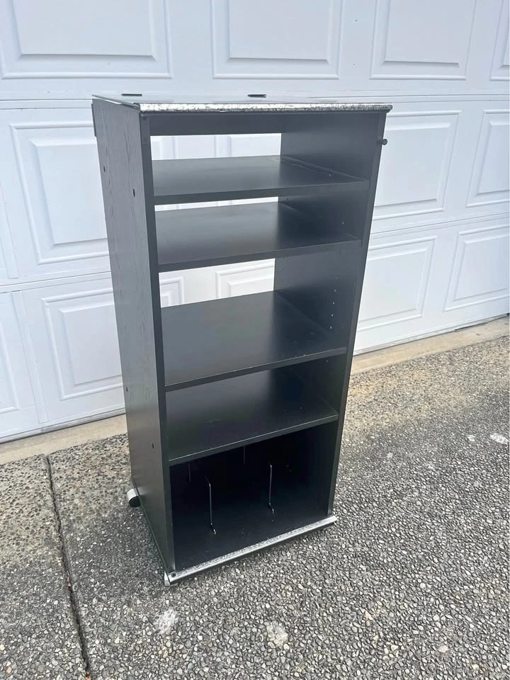Black Media Stereo Rack / cabinet / shelf with Glass Top