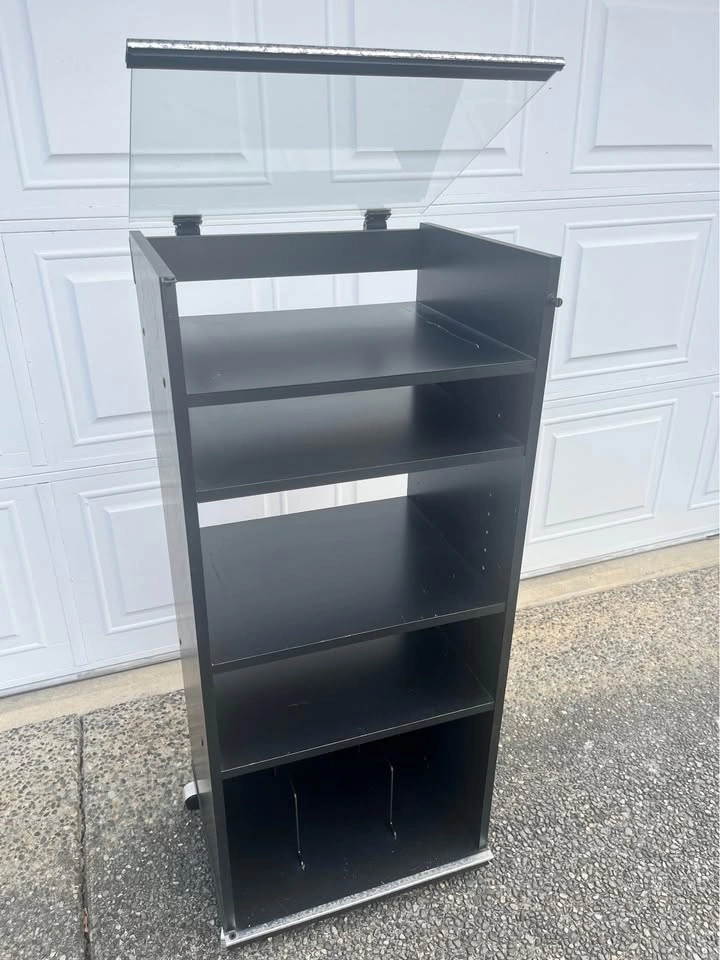 Black Media Stereo Rack / cabinet / shelf with Glass Top - photo 2