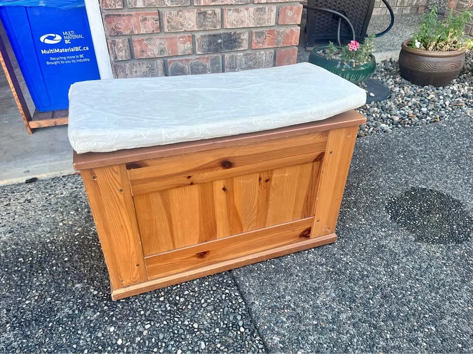 Ikea Alve Wooden Storage Bench with Cushion
