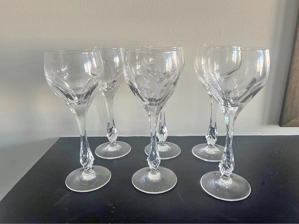 Vintage Nachtmann Leonore Crystal Wine and Champagne Glasses