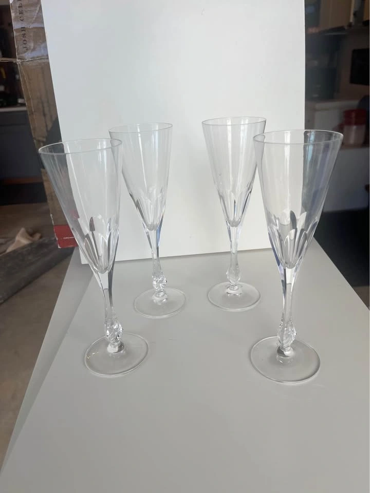 Vintage Nachtmann Leonore Crystal Wine and Champagne Glasses - photo 5