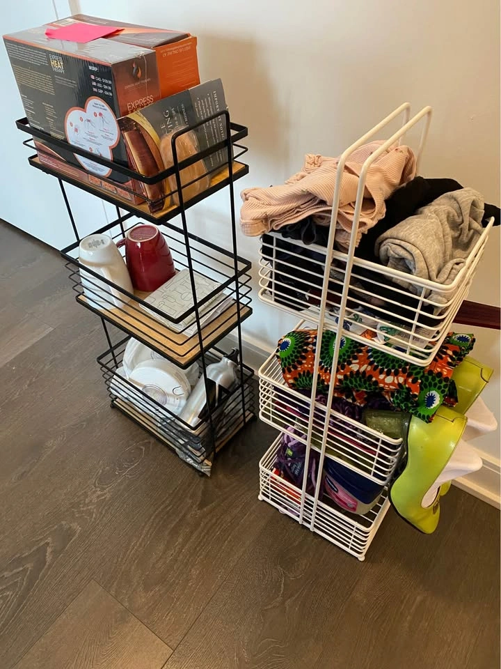 2 Metal 3-Tier Storage Basket Racks – $25 for Both - photo 2