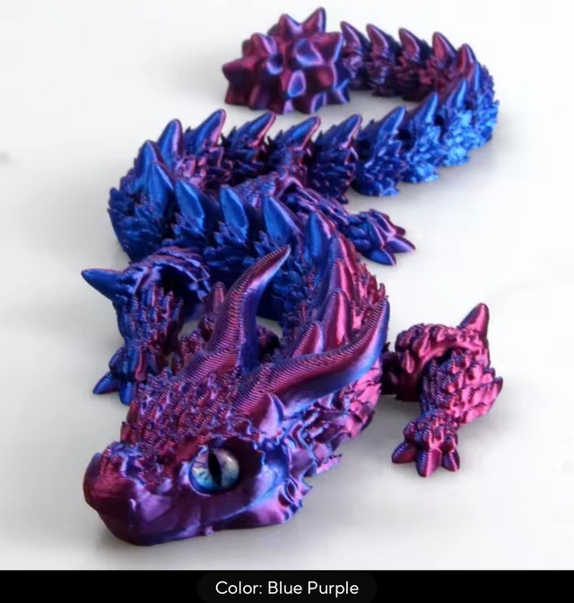 3D Printed Articulated Dragon Fidget Toy – Movable Desk Ornament