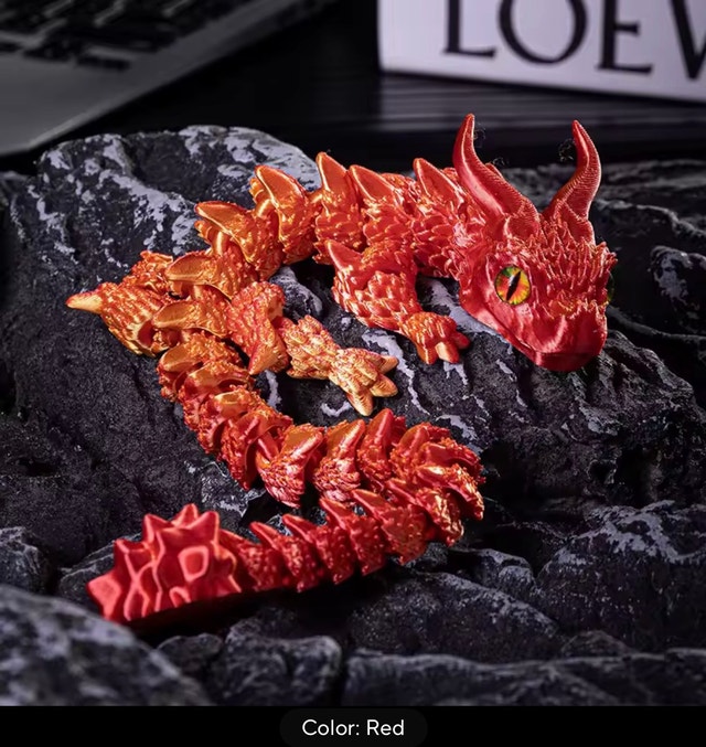 3D Printed Articulated Dragon Fidget Toy – Movable Desk Ornament - photo 2