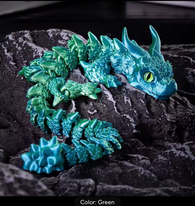 3D Printed Articulated Dragon Fidget Toy – Movable Desk Ornament - photo 5