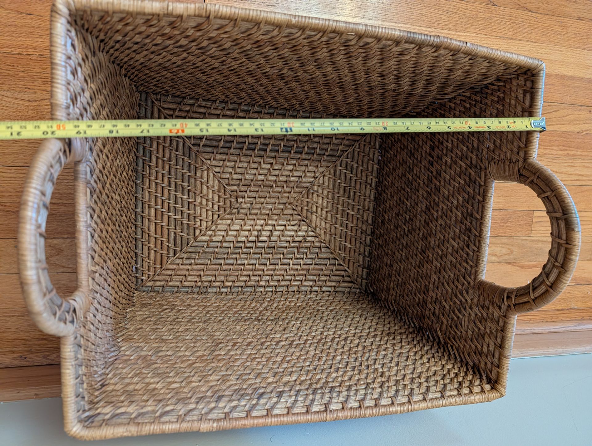 Large Woven Wicker Storage Basket with Handles - photo 4