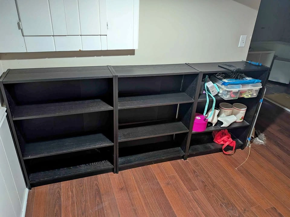 Ikea Billy black shelves