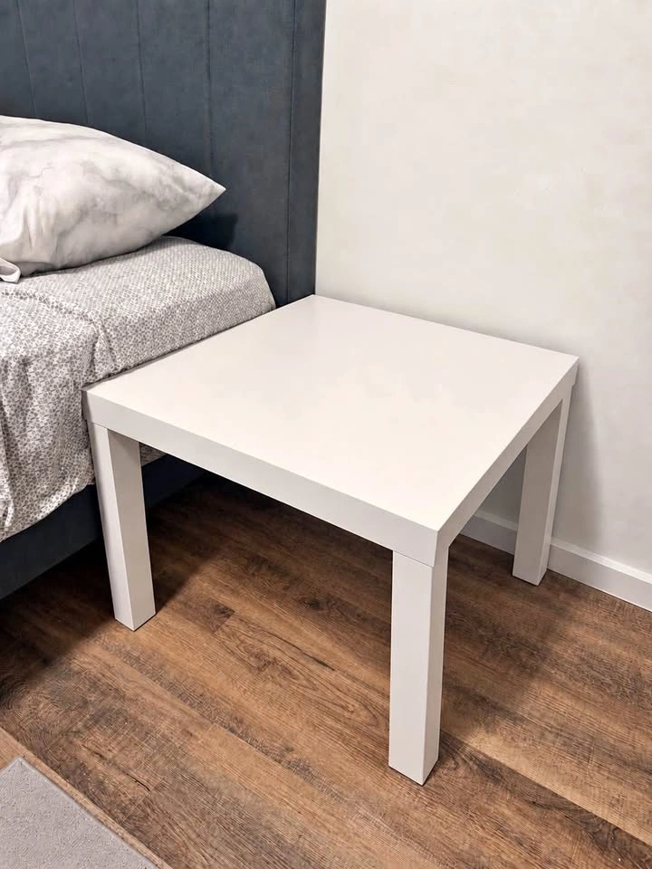 White Square Side Table / Bedside Table – Minimalist Modern