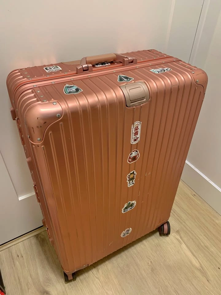 FREE Large Pink Number Lock Metal Luggage Suitcase