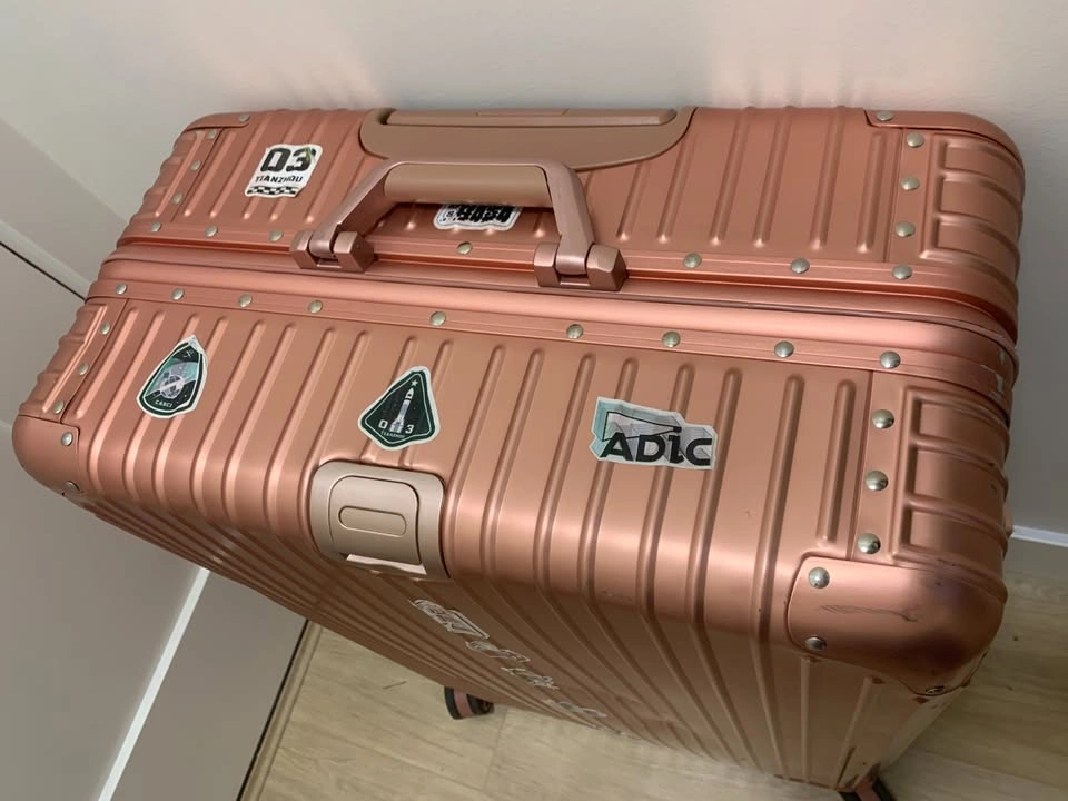 FREE Large Pink Number Lock Metal Luggage Suitcase - photo 2