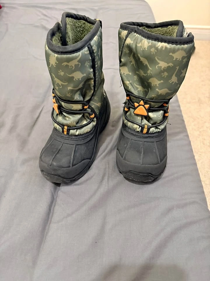 Children's Dinosaur Print Snow Boots Size 10
