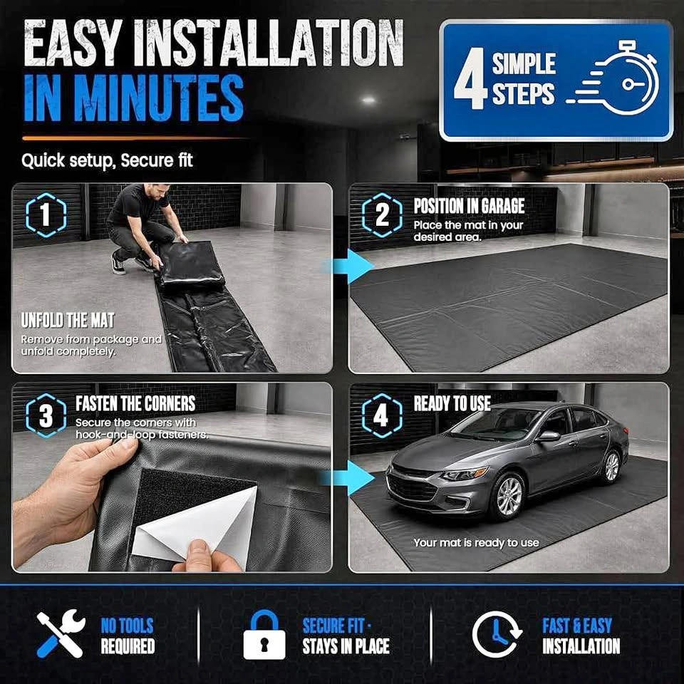 8'6" x 22' Garage Floor Mat, Heavy-Duty Containment Mat