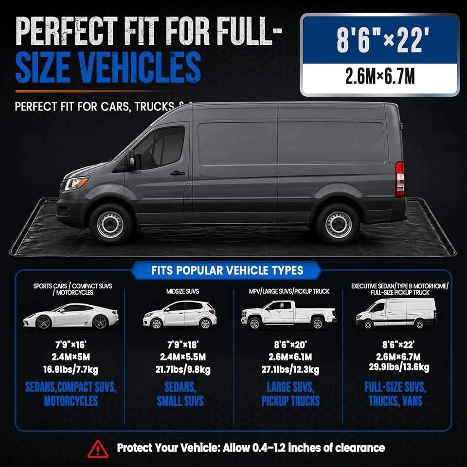 8'6" x 22' Garage Floor Mat, Heavy-Duty Containment Mat - photo 2