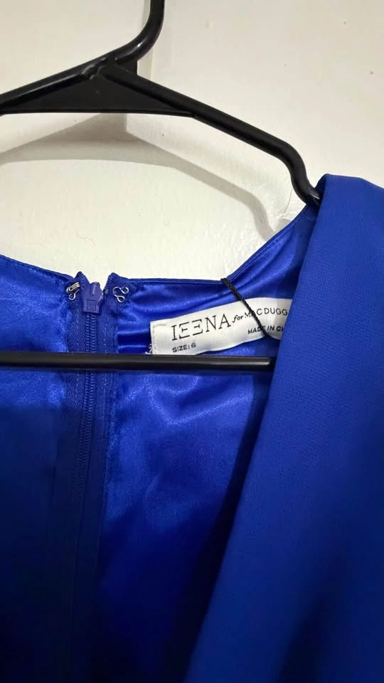 NEW Mac Duggal (IEENA) Royal Blue Chiffon Gown — Size 6, Tags At - photo 2