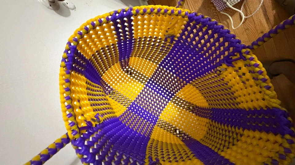 Handwoven Market Tote — Purple & Yellow Plaid - photo 2