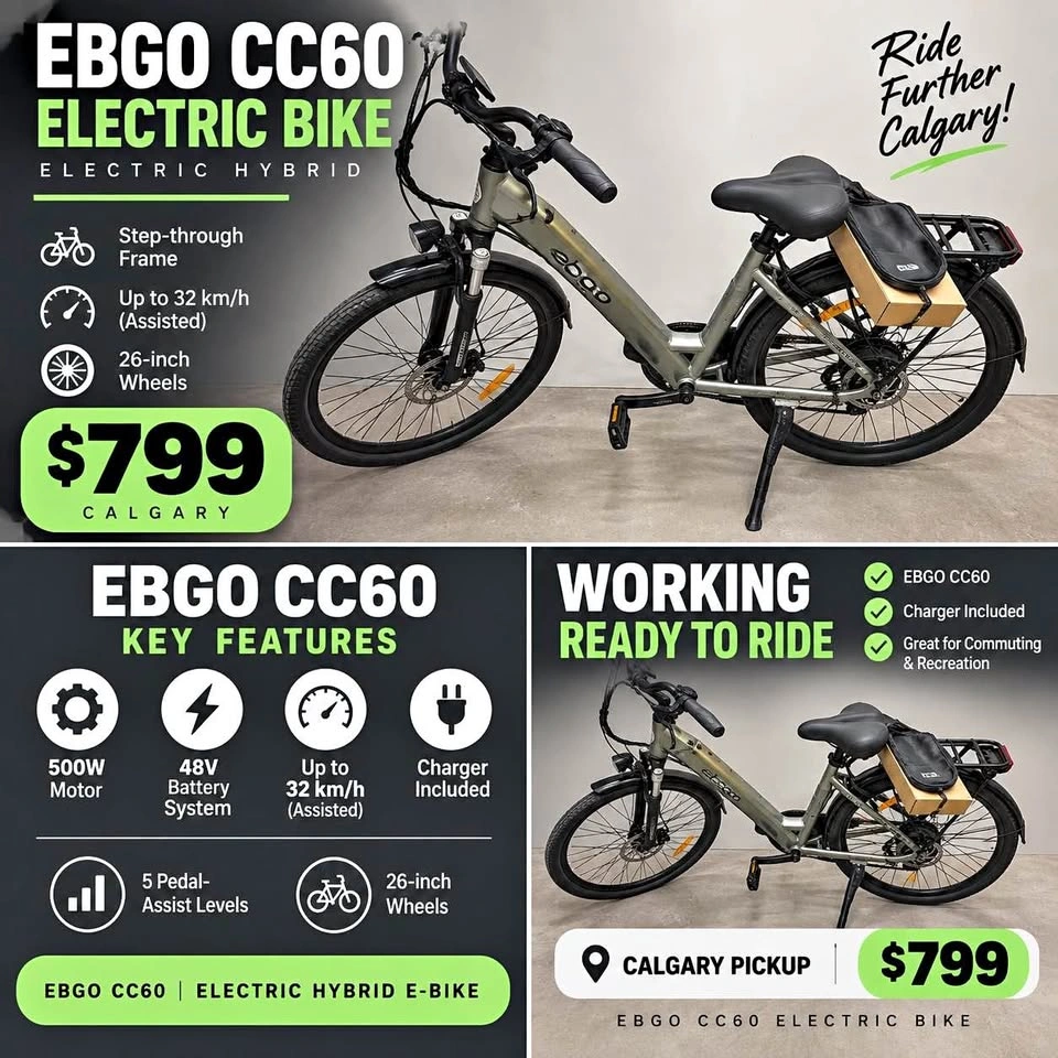 NEW EBGO CC60 500W Electric E-Bike + Charger – Only $799