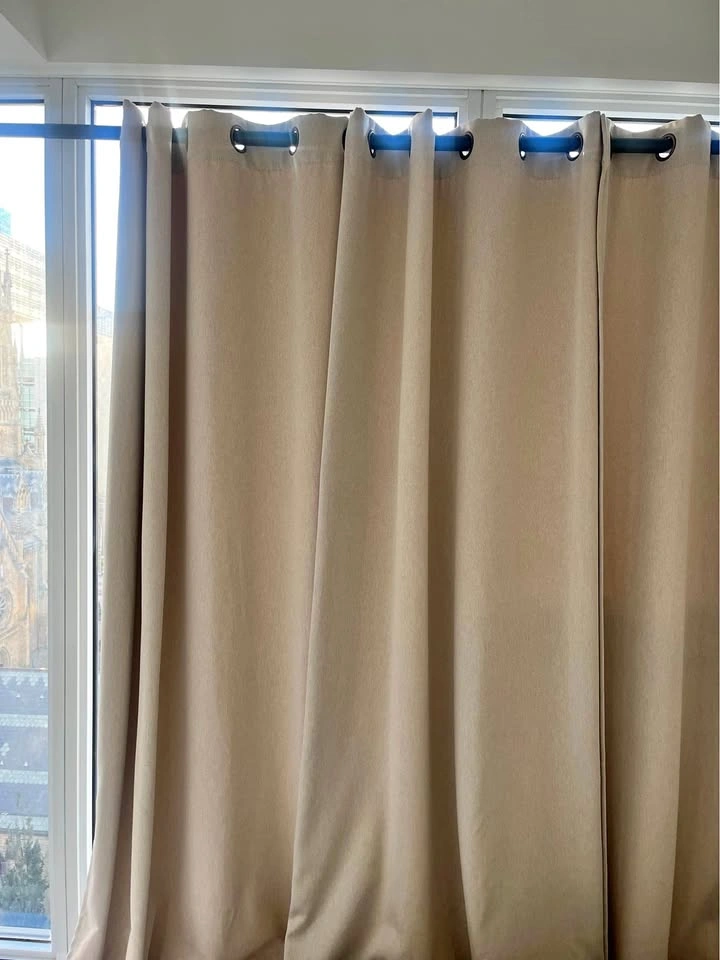Beige blackout curtains x 4 panels