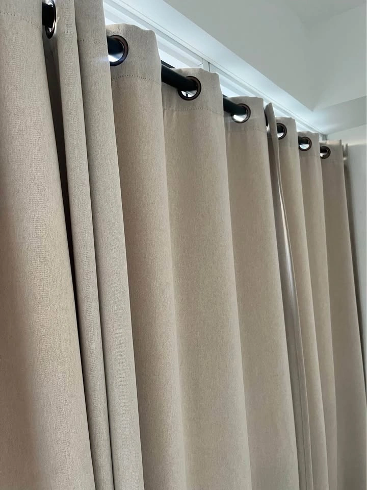 Beige blackout curtains x 4 panels - photo 2