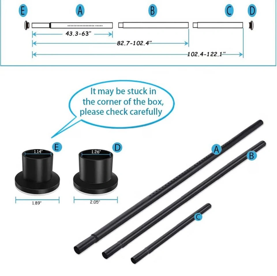 Curtain/ Shower Rod (no drilling) 102.4-122.1 Inch - photo 2