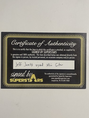 AEW Jeff Jarrett Mini Guitar Signed With Certificate - photo 4