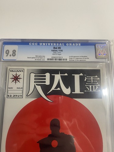 Rao #0 CGC 9.8 Matte Version Valiant Label 1992 1st appearance B - photo 4