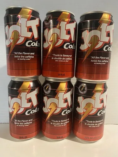 VINTAGE JOLT COLA SODA Original 6 Pack Red And Black Cans