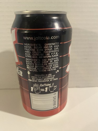 VINTAGE JOLT COLA SODA CAN ALUMINUM CAN IN ABSOLUTELY AMAZING SH - photo 2