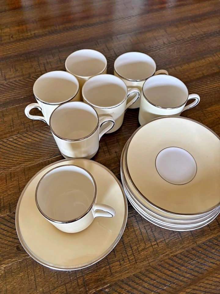 Royal Grafton Silver Moon Espresso Cup and Saucer Set (7)