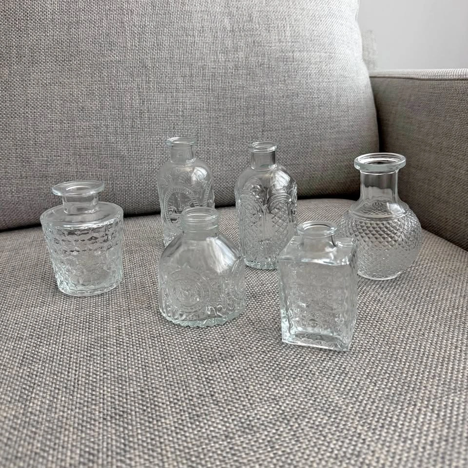 Clear Glass Bud Vases