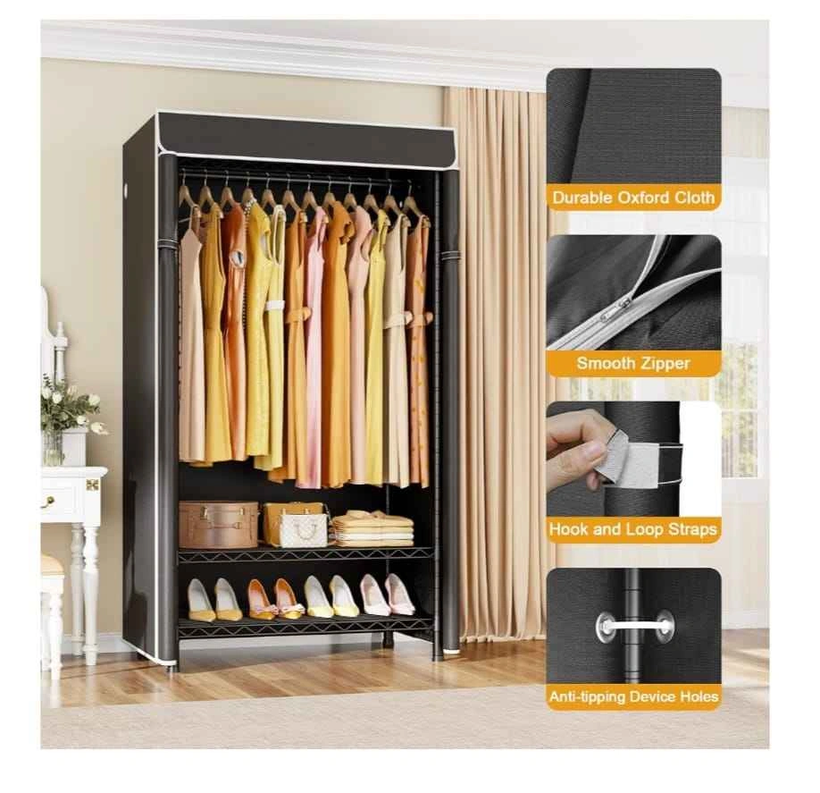Brand new Heavy Duty Garment Rack with Cover and Shelves - photo 2