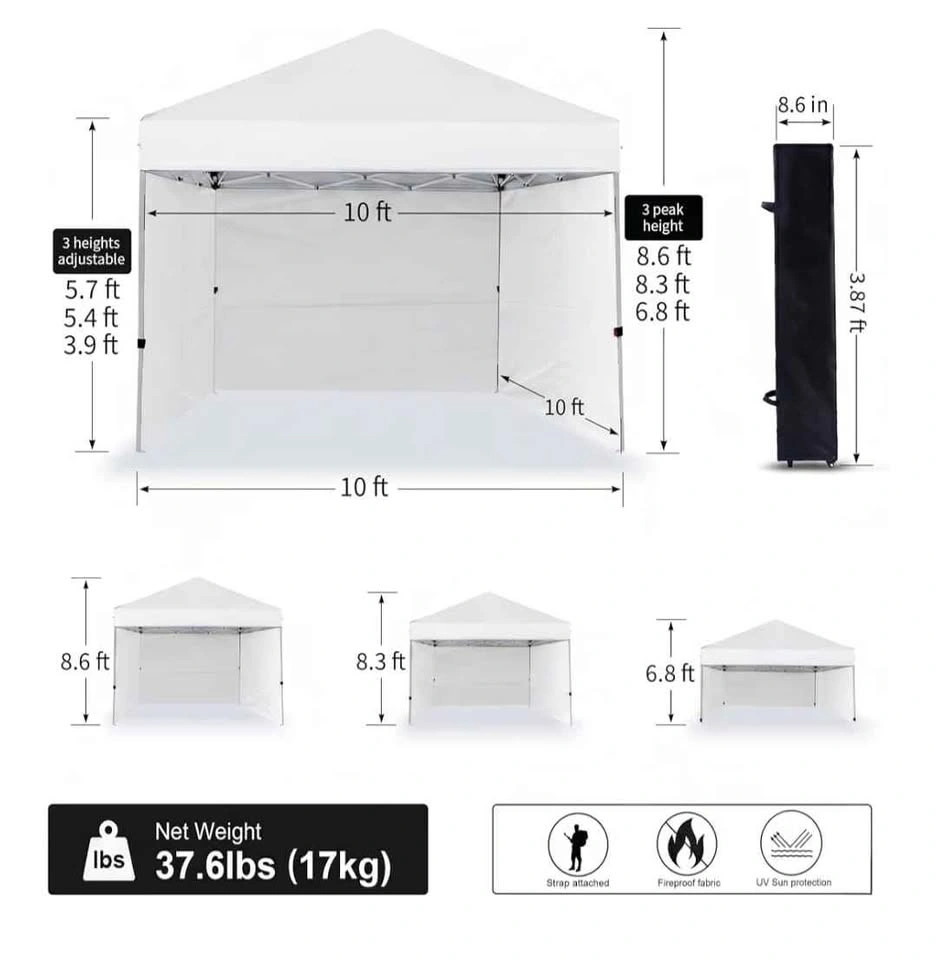 New 10x10 FT Canopy Pop Up Tent with 3 Sidewalls - photo 4