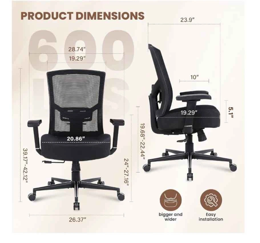 Big and Tall Ergonomic Heavy Duty Office Chair - photo 4