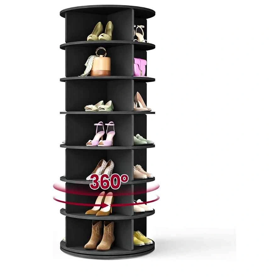 7-Tier 360° Rotating Shoe Rack - Black